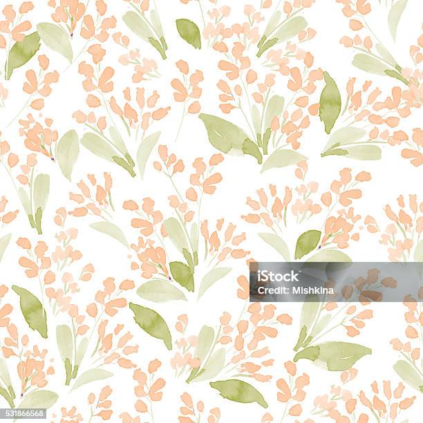 Watercolor Flowers Colorful Seamless Pattern Vector Illustration Stock Illustration - Download Image Now