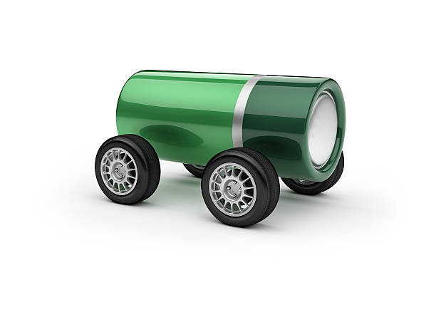 istock Battery car on wheels clipart cartoon 3D rendering 531867528