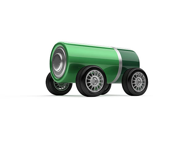 istock Battery car on wheels clipart cartoon 3D rendering 531867538
