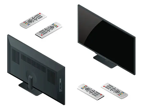 Vector illustration of TV flat screen lcd