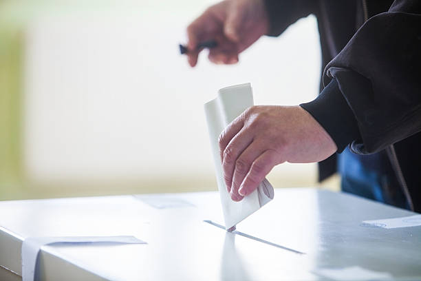 투표 손 - voting ballot human hand envelope photography 뉴스 사진 이미지