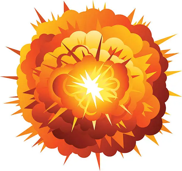 Vector illustration of Big Cartoon Radial Explosion