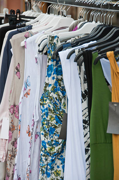istock Hangers with woman clothes. 531868863