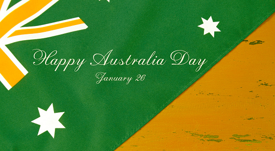 Bandera australiana en extraoficial verde y oro de colores photo