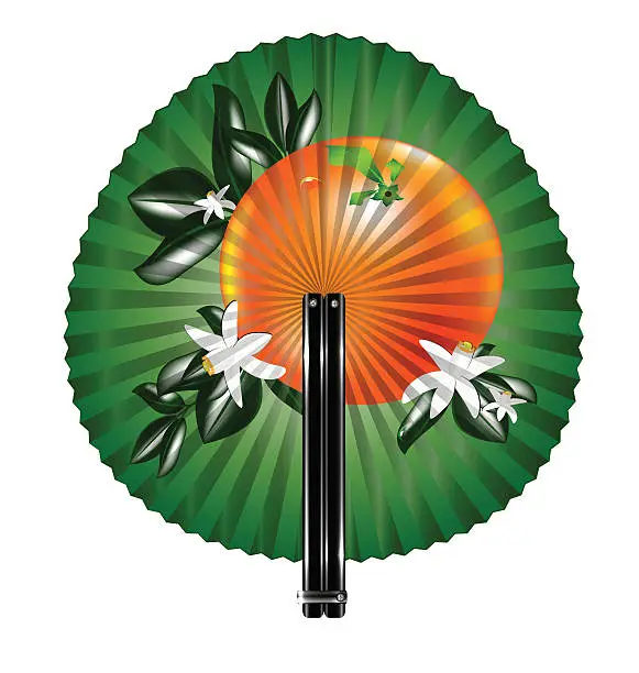 Vector illustration of fan and orange