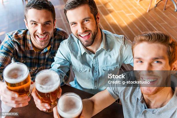 Cheers Stock Photo - Download Image Now - Beer - Alcohol, Men, Only Men