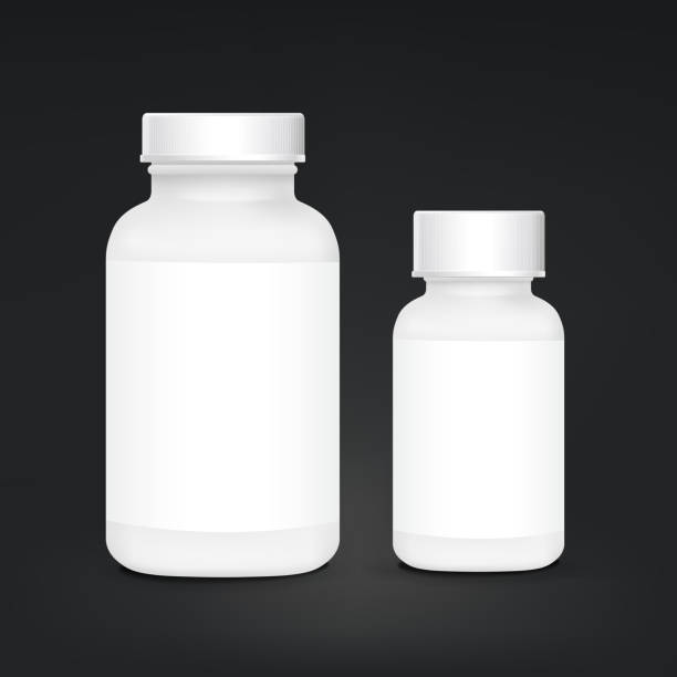 белый пластиковый контейнер для медицинских - pill bottle bottle medicine white stock illustrations