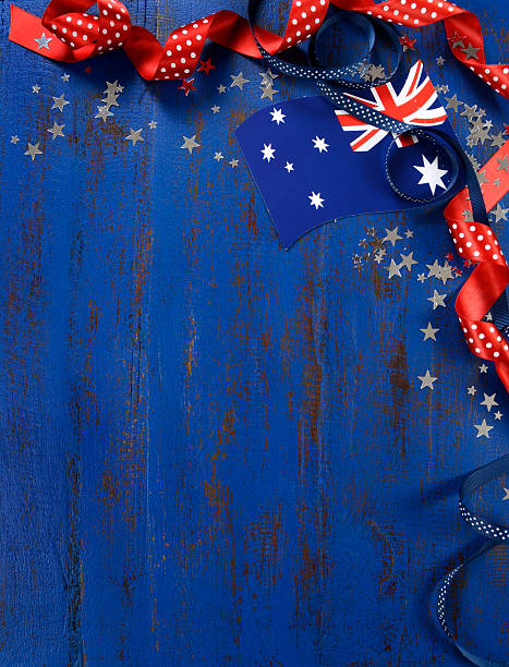 feliz australia día, 26 de enero, tema de fondo. - australia australia day celebration flag fotografías e imágenes de stock