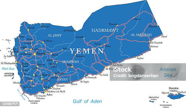 Yemen Map Stock Illustration - Download Image Now - Map, Yemen, Socotra