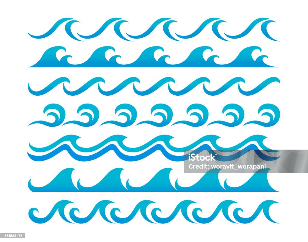 Waves Indesign Water Waves Design Elements Vector Set Stock Illustration - Download ...