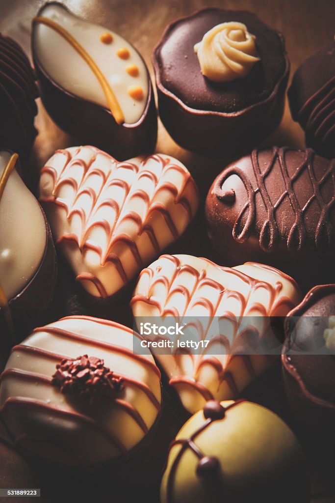 chocolate candies Chocolate candies macro. Toned image.  Chocolate Stock Photo