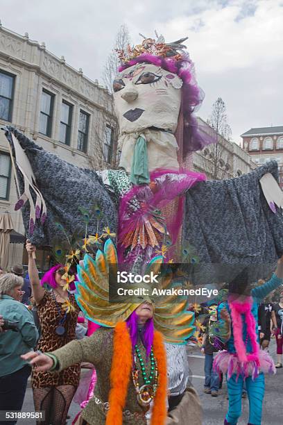 Exotic Mardi Gras Celebrants Stock Photo - Download Image Now - 2015, Arranging, Asheville