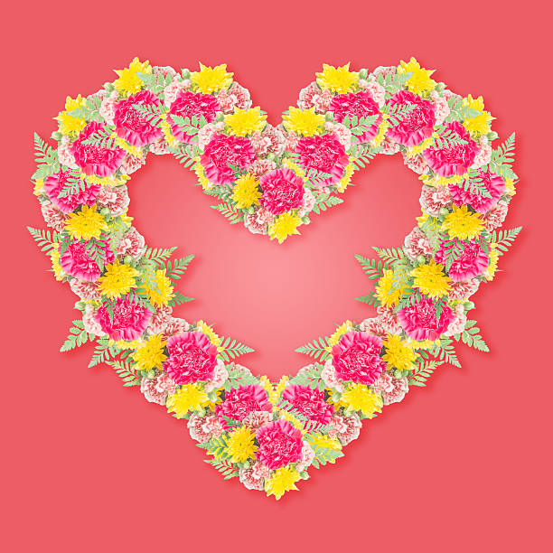 istock Carnation flower bouquet with heart shape 531903021
