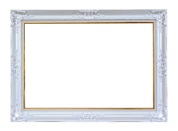 beautiful vintage frame on white background stock photo