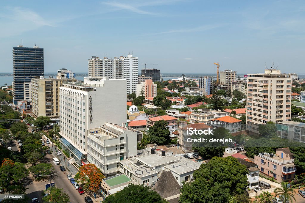 Aerial view of downtown Maputo Aerial view the downtown area of Maputo, the capital city of Mozambique Maputo - City Stock Photo