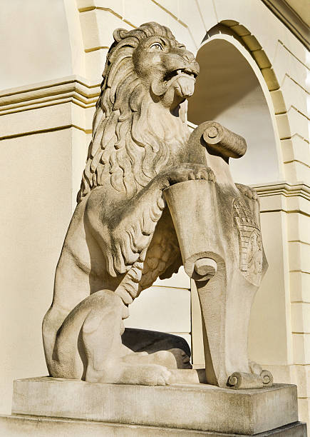 istock Marble sculpture - a lion in Lviv 531905541