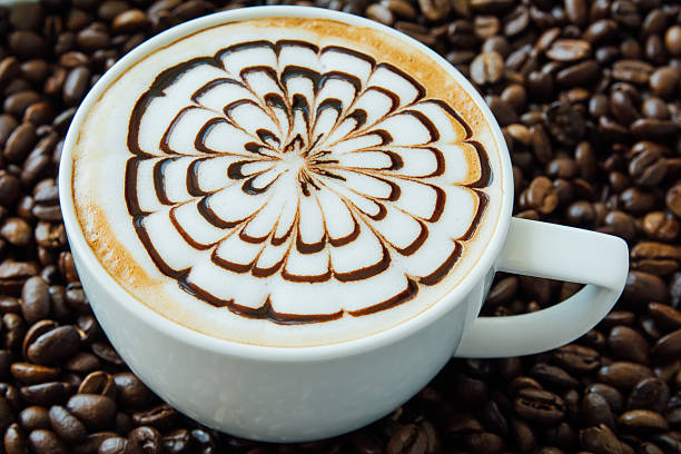 istock Latte art, beautiful cup of hot coffee 531906019