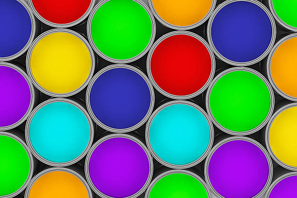 istock Extreme closeup colorful paint cans 531906599