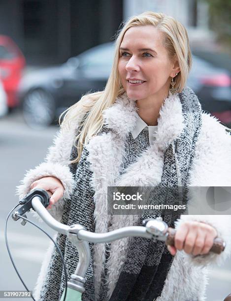 Woman With Bicycle Stock Photo - Download Image Now - 2015, Active Lifestyle, Adult