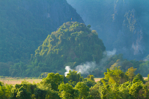 Landscape near Vang Vieng Laos.