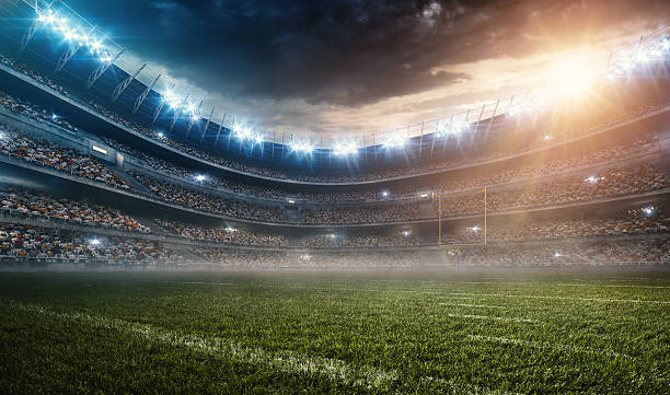 dramática estádio de futebol americano - stadium imagens e fotografias de stock