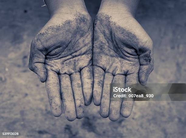 Children Hands Dirty Vintage Tone Stock Photo - Download Image Now - Child, Mud, Rural Scene