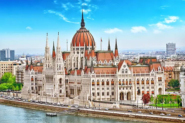 Photo of Hungarian Parliament at daytime. Budapest.