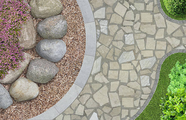 istock modern garden architecture in top view 531913658