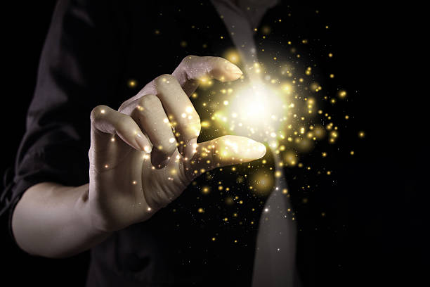 istock Abstract Golden glitter with hand 531915236