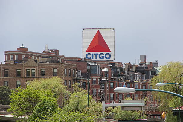 citgo sinal de ma de boston - boston red sox imagens e fotografias de stock