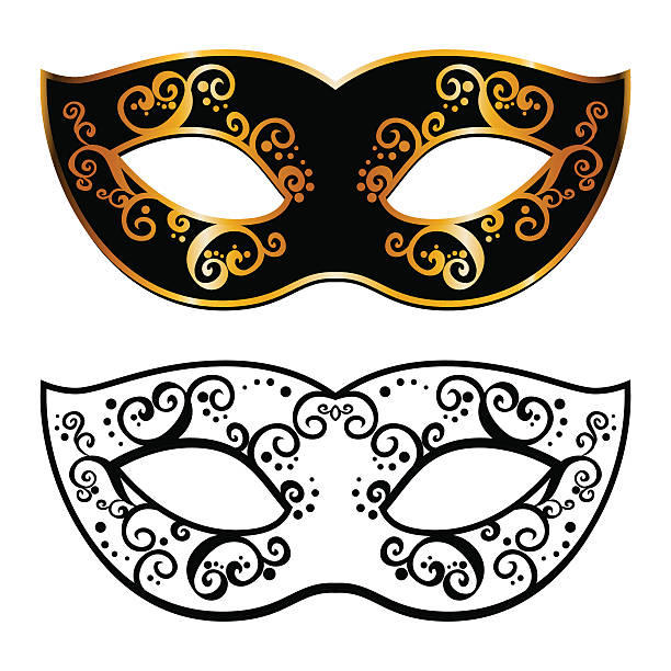 vektor der venezianischen karneval maske mardi gras-party - carnival mardi gras masqué costume stock-grafiken, -clipart, -cartoons und -symbole