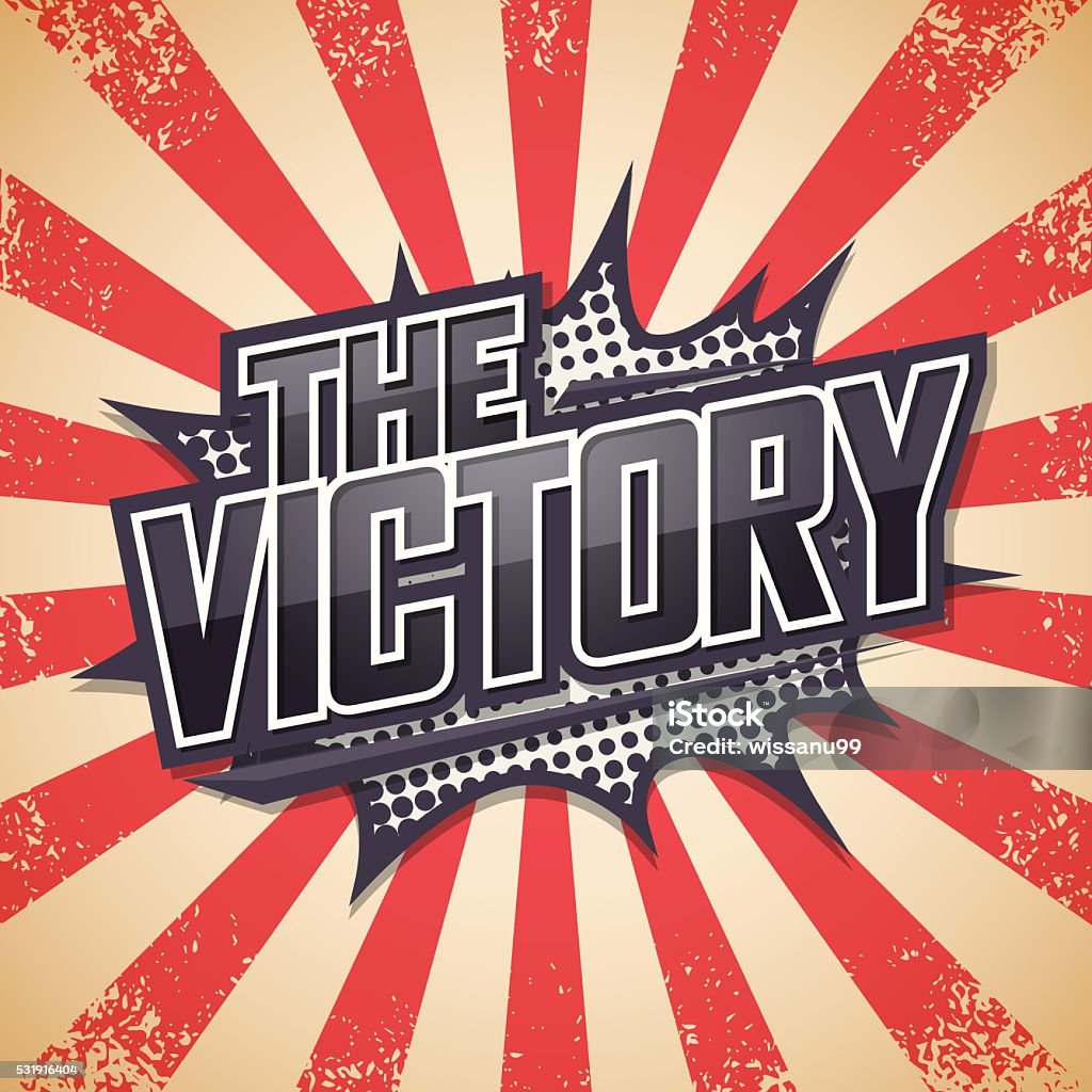 Retro Victory Text Retro Poster The Victory Vector Illustration Stock Illustration ...