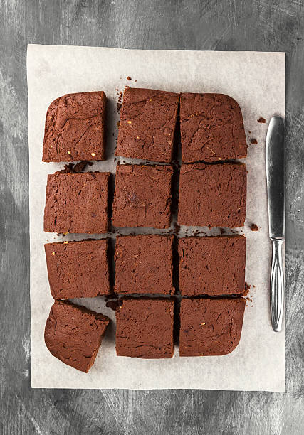 istock Chocolate brownie on a dark background 531917350