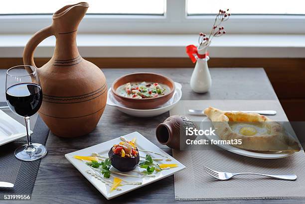 Traditional Georgian Cuisine Stock Photo - Download Image Now - Appetizer, Baked, Commercial Kitchen