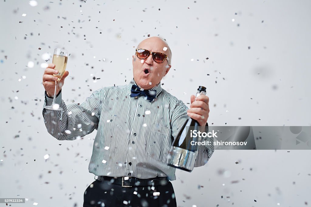 Freude von senior Mann - Lizenzfrei Alter Erwachsener Stock-Foto