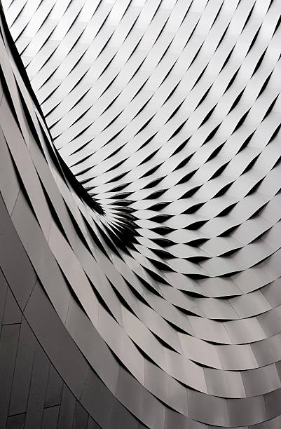 istock Curved and rippled metal roof construction 531923470