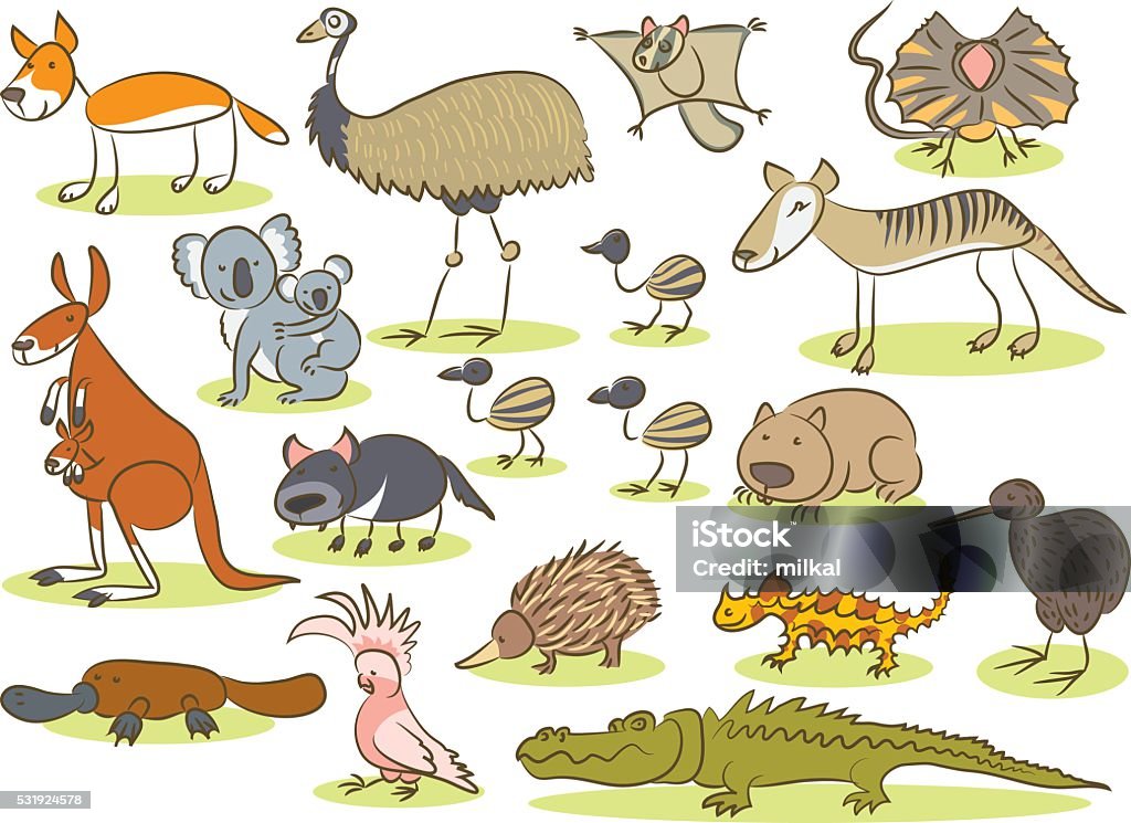 Australian Animal Kids Drawing Stock Illustration - Download Image Now -  Australian Culture, Australia, Animal - iStock