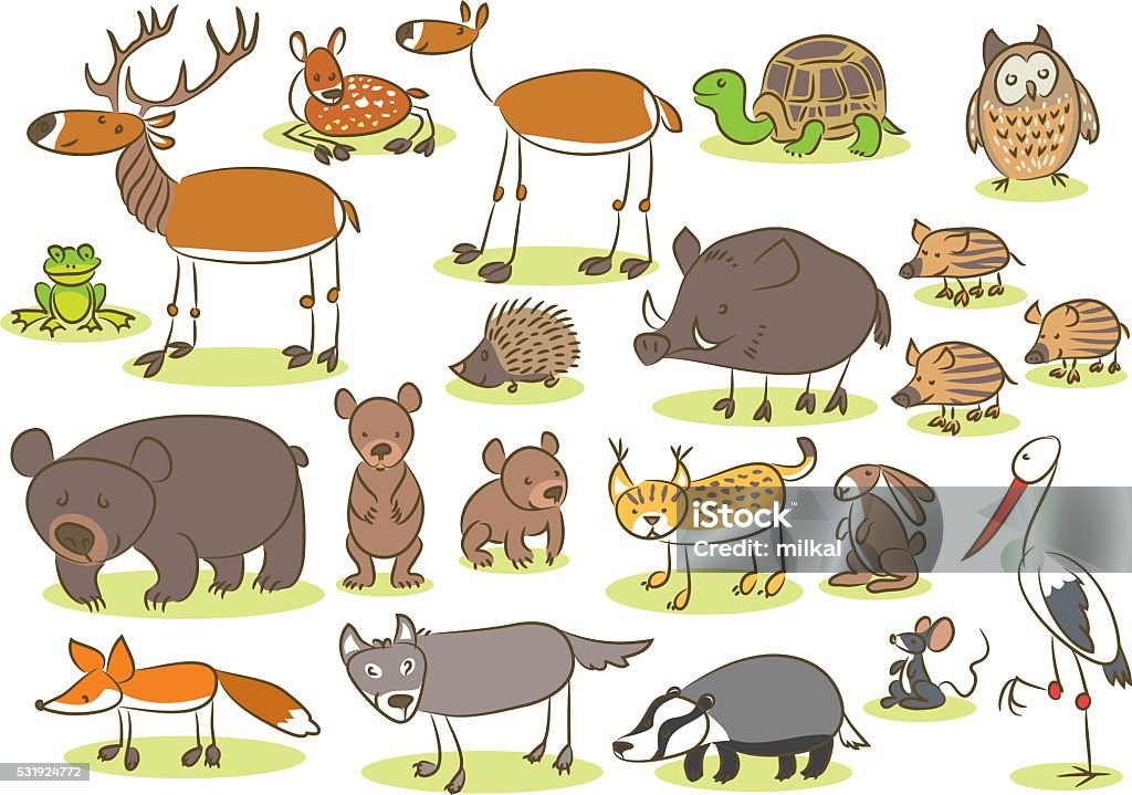 European Animals Kids Drawing Stock Illustration - Download Image Now -  Drawing - Art Product, Plan - Document, Turtle - iStock