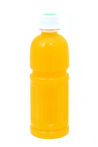 istock orange juice in Plastic bottle isolated on white 531925209