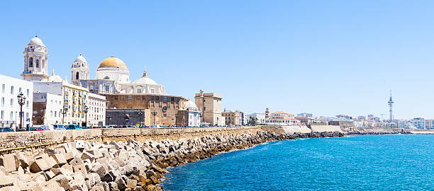 Sunny day in Cadiz - Spain A sunny day with a deep blue sky in Cadiz, Andalusia region, South of Spain. cádiz stock pictures, royalty-free photos & images