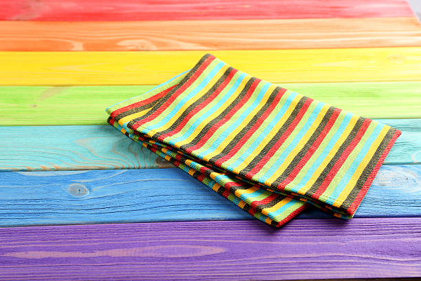 istock Napkin on colorful wooden table, close up 531926518