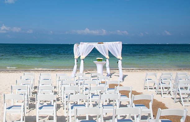 istock Caribbean wedding setup on tropical beach. 531926551