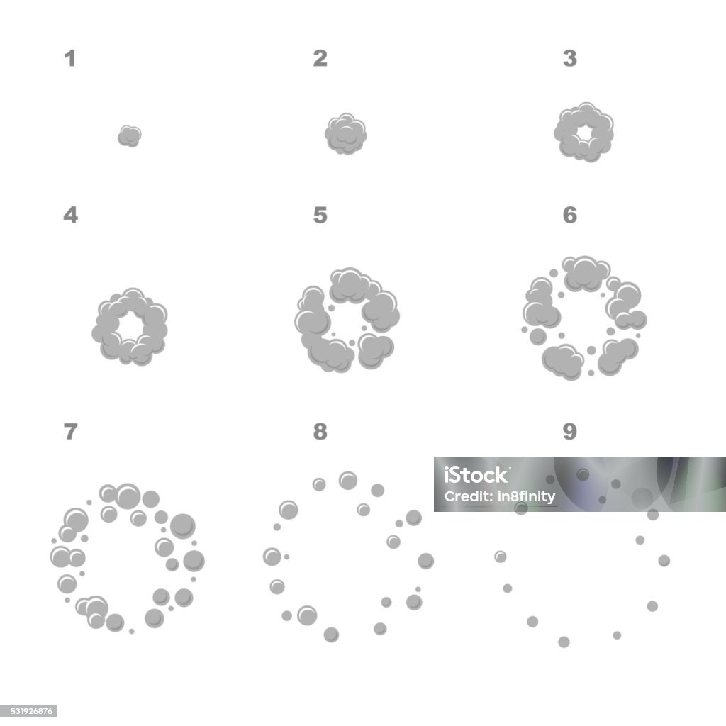 Explode Animation Sequence Cartoon Explosion Frames Vector Stock ...