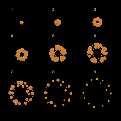 Explode Animation Sequence Cartoon Explosion Frames Vector Stok Vektör ...