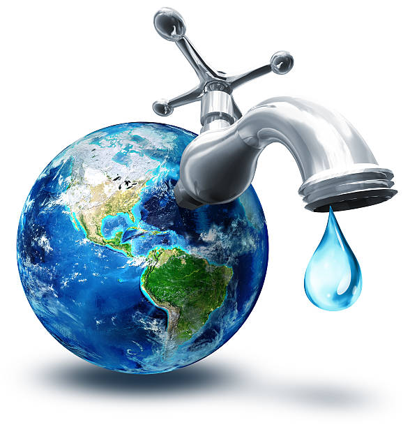 concept of water conservation in America - Usa 3d rendering, America - Usa. Photorealistic globe with lots of details.  whites only drinking fountain stock pictures, royalty-free photos & images