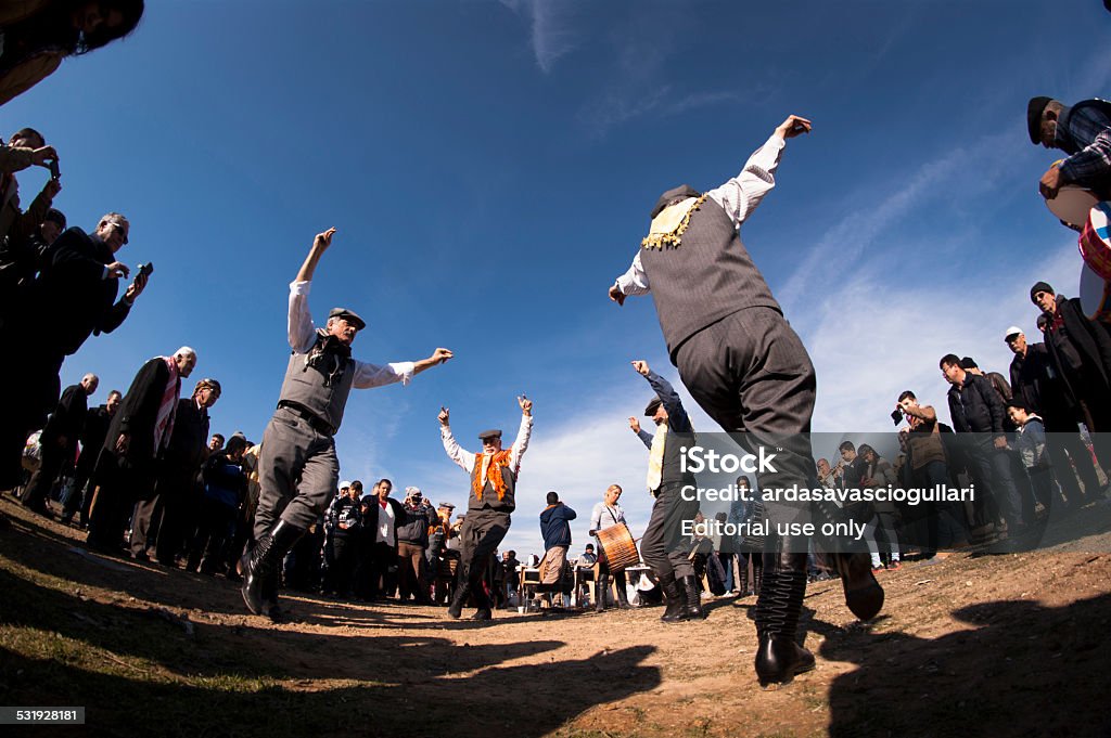 Turkish Efe's Izmir, Turkey - January 11, 2015: Turkish Efe's are dancing. Efe is brave, warrior and insurgent,manly and dancer person in Western Turkish culture. At menemen camel wrestling festival. Izmir Turkey January 11 2015 2015 Stock Photo