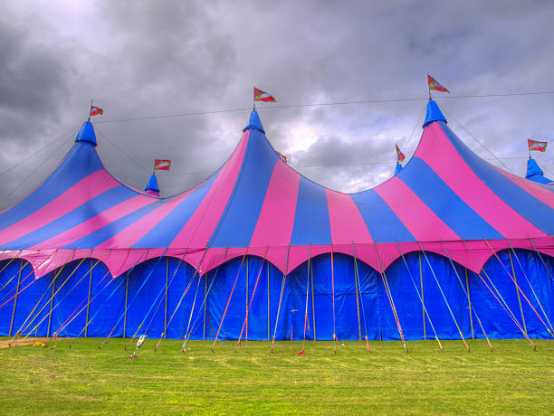 istock Big top circus tent on a field 531928612
