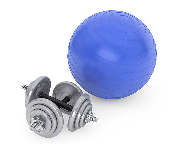 istock Fitness ball and dumbbells 531928909
