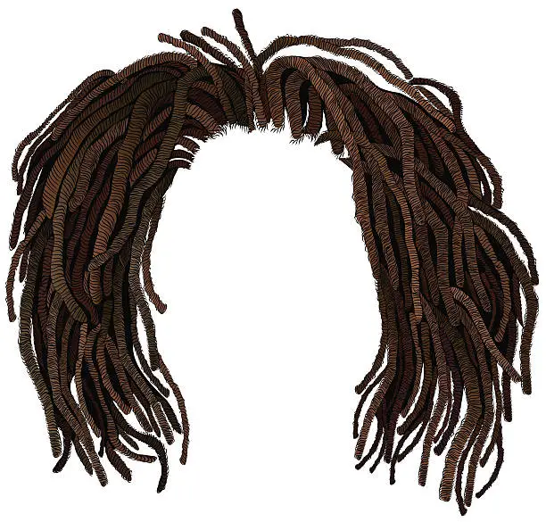 Vector illustration of african hair dreadlocks .hairstyle