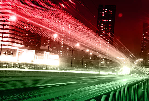 istock Big city road car lights at night 531930353